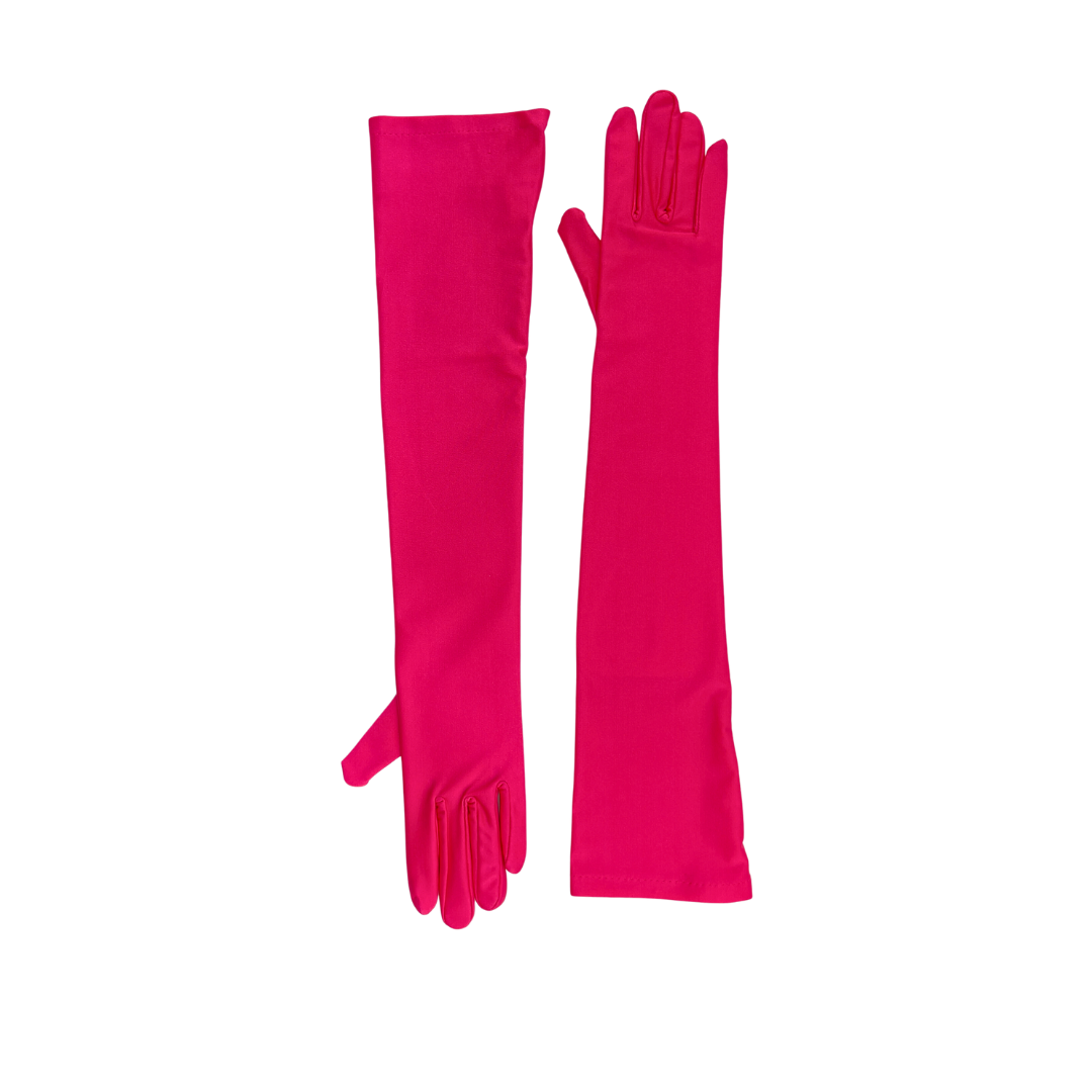 Hot Pink Long Lycra Gloves