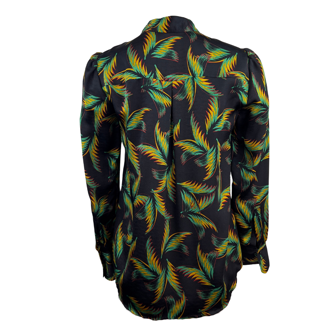 ALC Tropical Leaf Satin Blouse