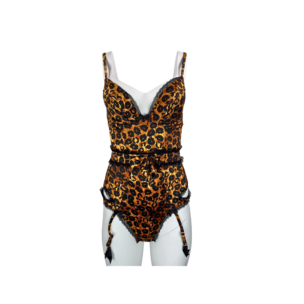 Agent Provocateur Leopard Print Bodysuit with Belt