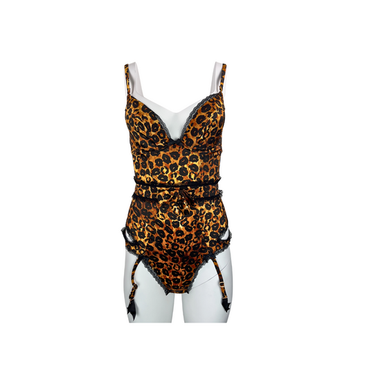 Agent Provocateur Leopard Print Bodysuit with Belt
