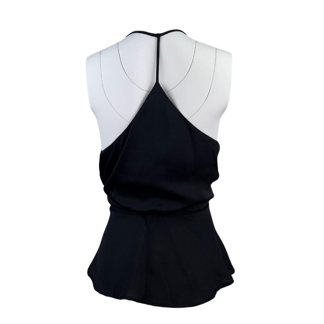 ASTR Black Halter Top with Ruffle