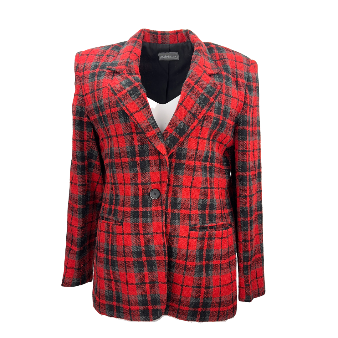 Red Plaid Adriana Blazer