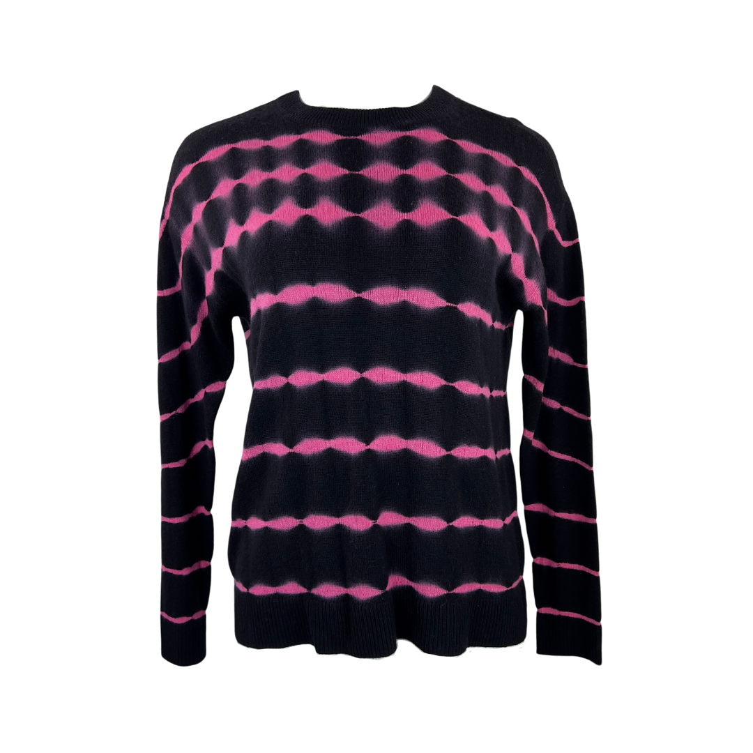 Alice and Olivia Black and Pink Tie Dye Sweater