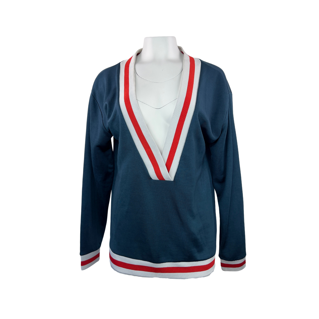 Aritzia Petrol Collegiate Vneck Sweater