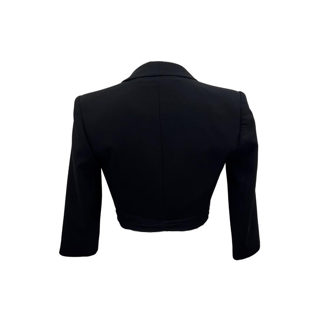 Armani Exchange Black Tuxedo Cropped Blazer