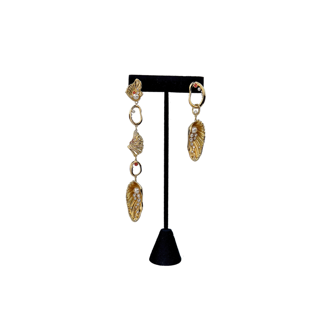 Swarovski Asymetrical Seashell Earrings