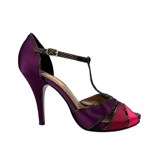 Aubergine Satin Dance Heel