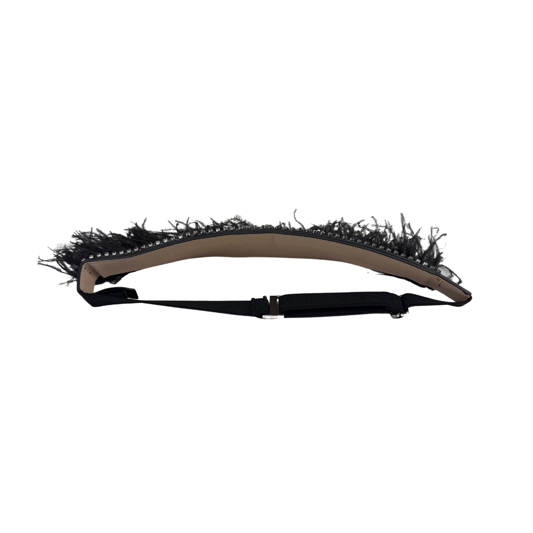 BCBG Leather Belt with Feathers