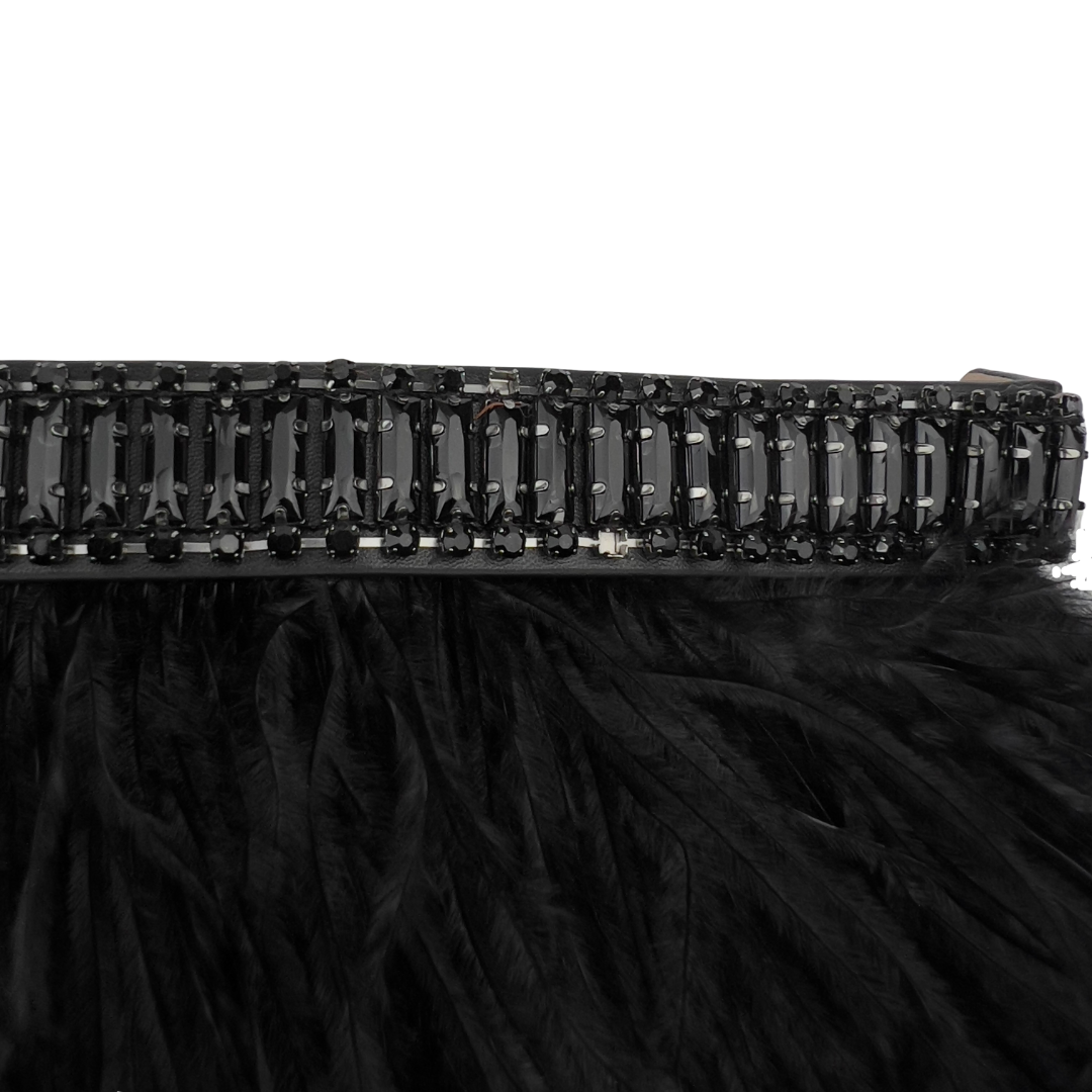BCBG Leather Belt with Feathers