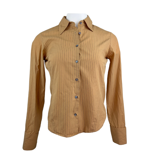 Banana Republic Brown Pinstriped Blouse