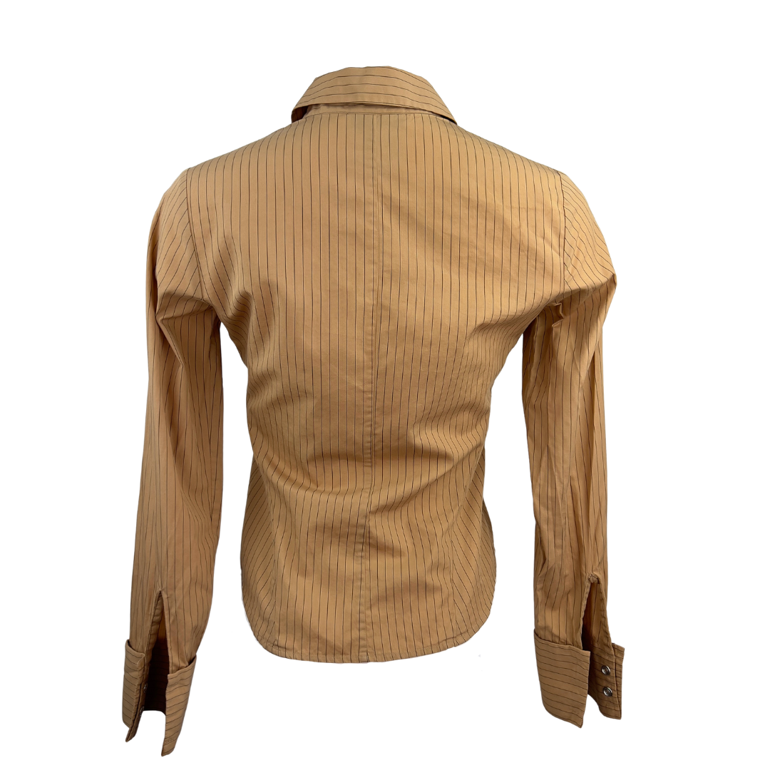 Banana Republic Brown Pinstriped Blouse