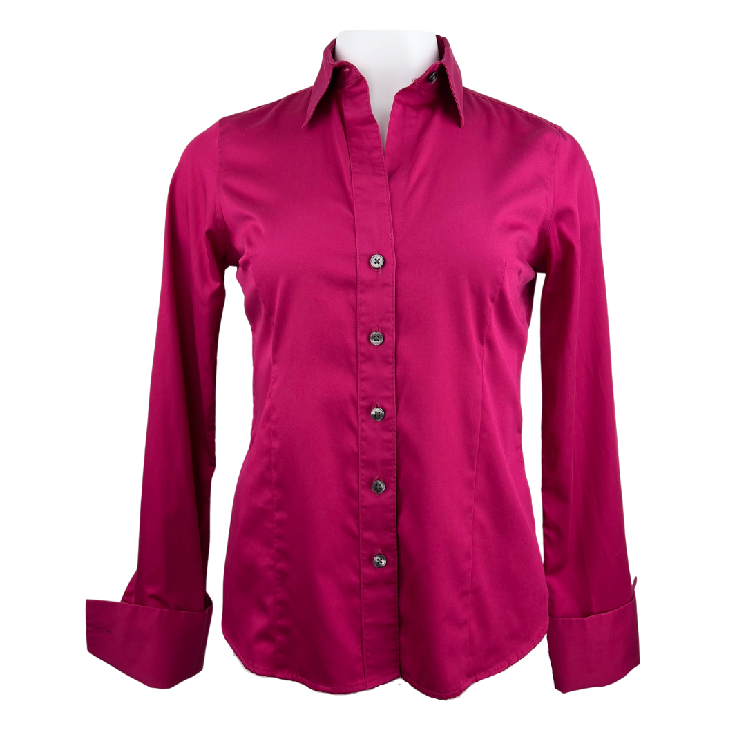 Banana Republic Fuchsia Slim Fit Stretch Blouse