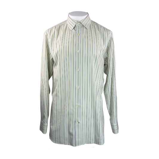 Banana Republic Green Stripe Dress Shirt XL