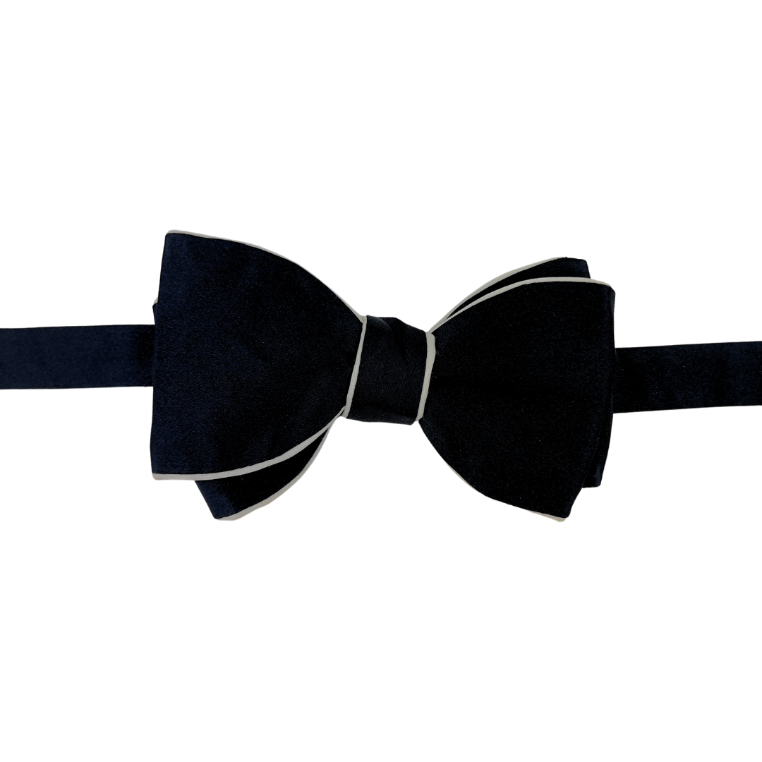Black Bow Tie with White Trim
