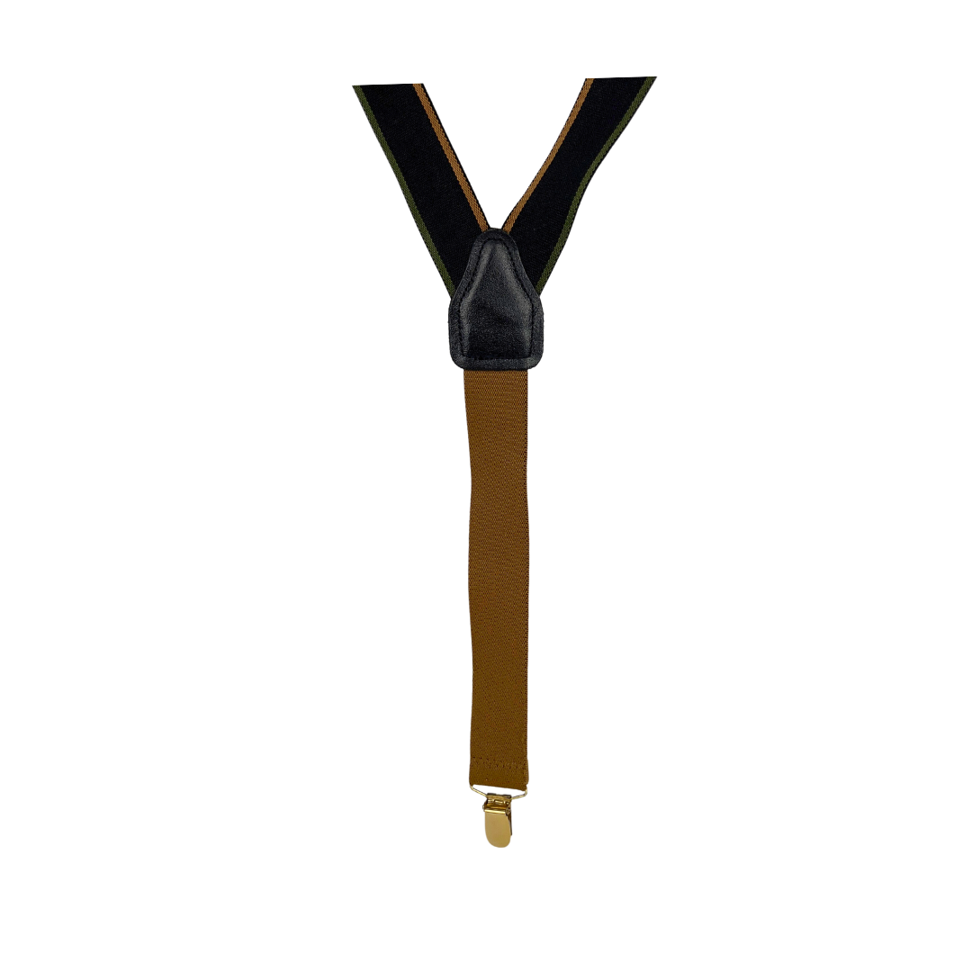 Black Suspender with Green Edge