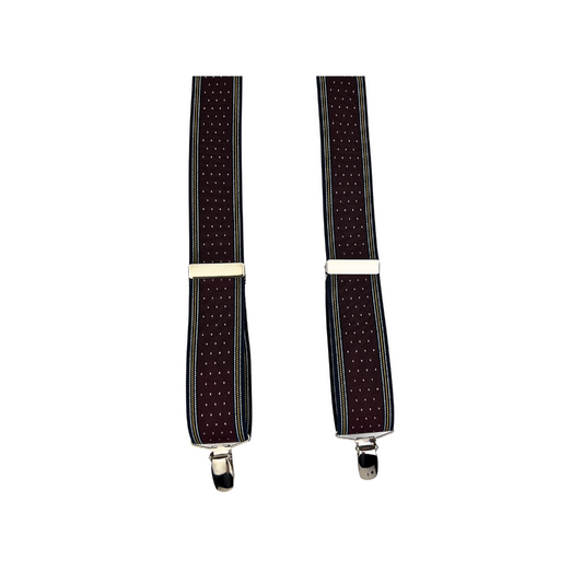 Black Suspenders with White Dots and Striped Sides