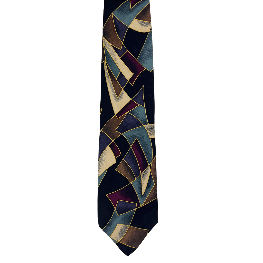 Stainglass Looking Print on Black Tie