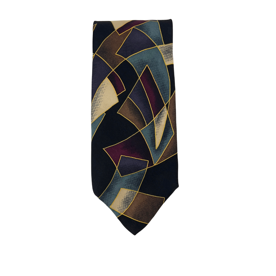 Stainglass Looking Print on Black Tie