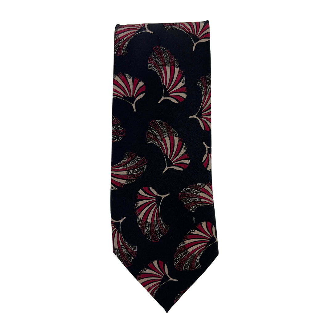 Black Tie with Read and White Fans in Motion