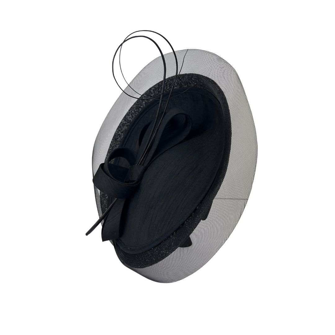 Black Angeled Fascinator on Headband