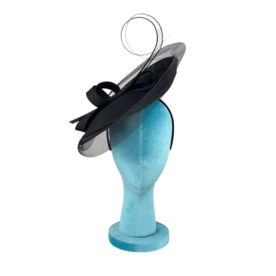 Black Angeled Fascinator on Headband