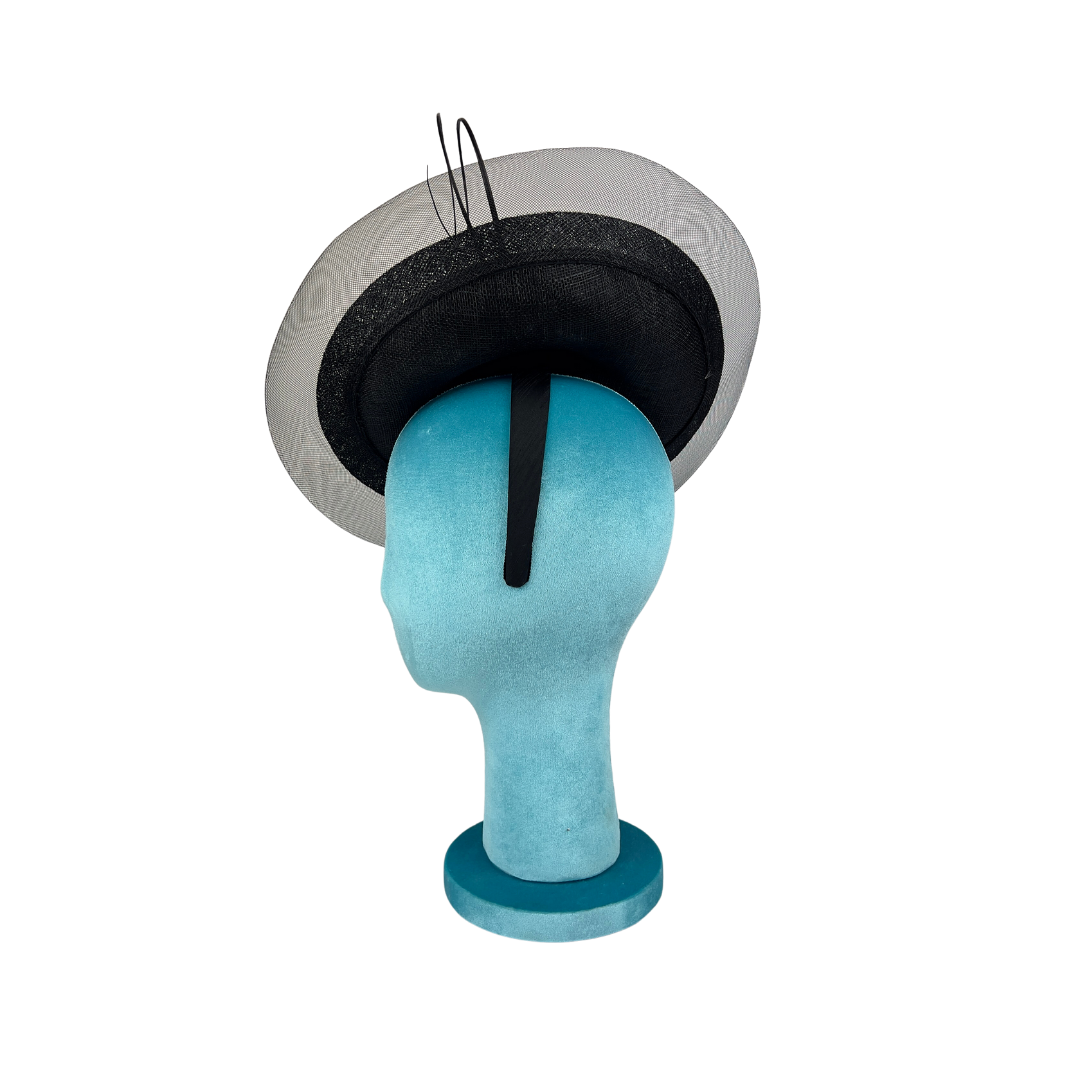 Black Angeled Fascinator on Headband