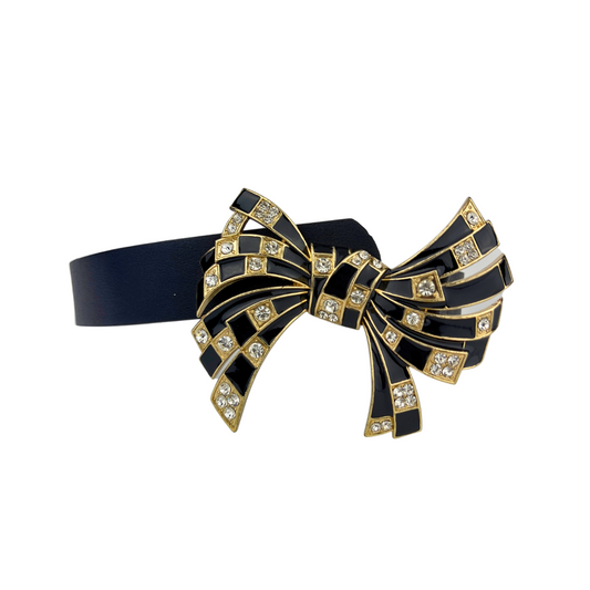 Leather Belt with Bow Buckle