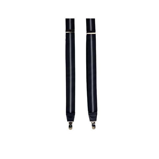 Black Suspender with Grey Stripe Down the Center