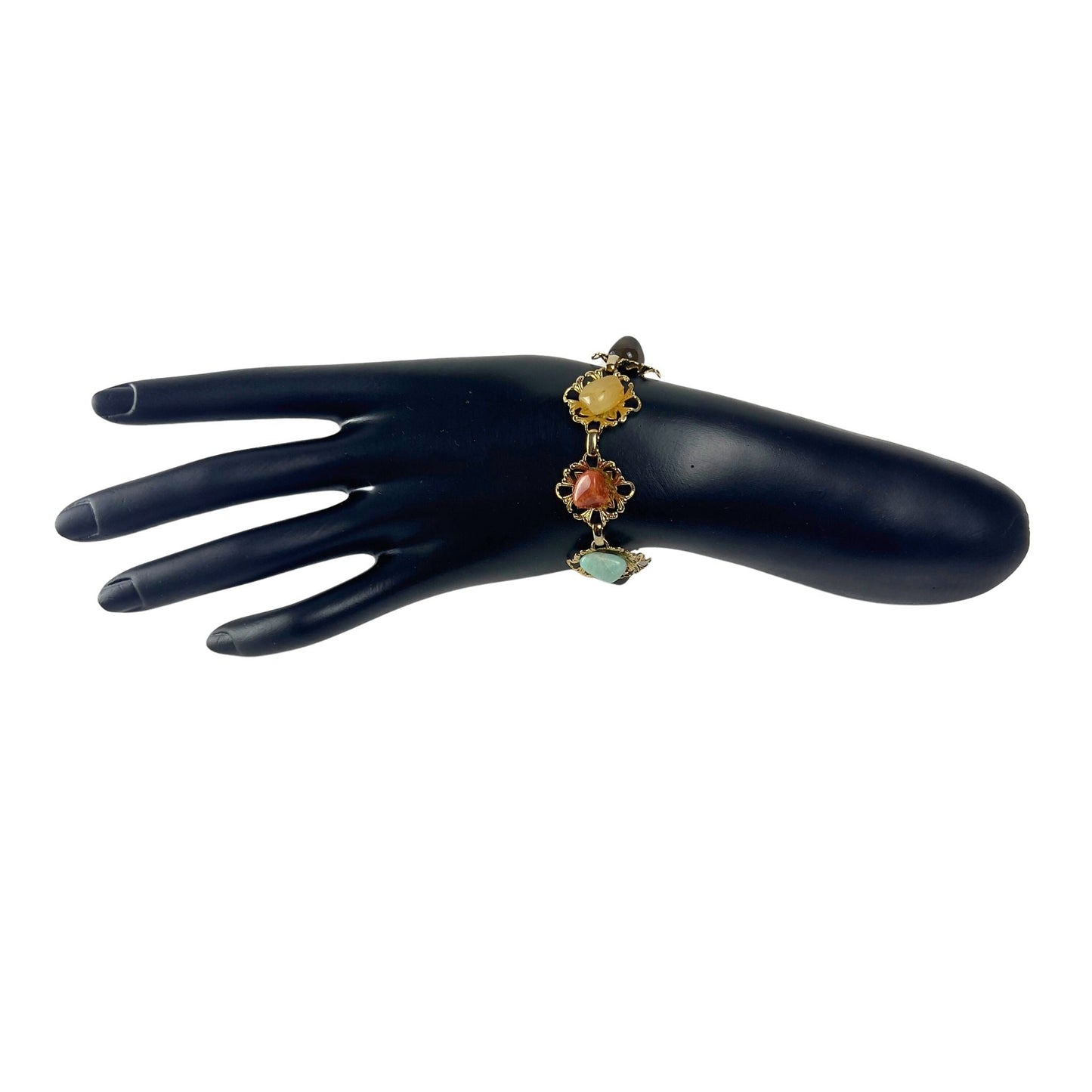 Multi Color Stone Bracelet on Gold