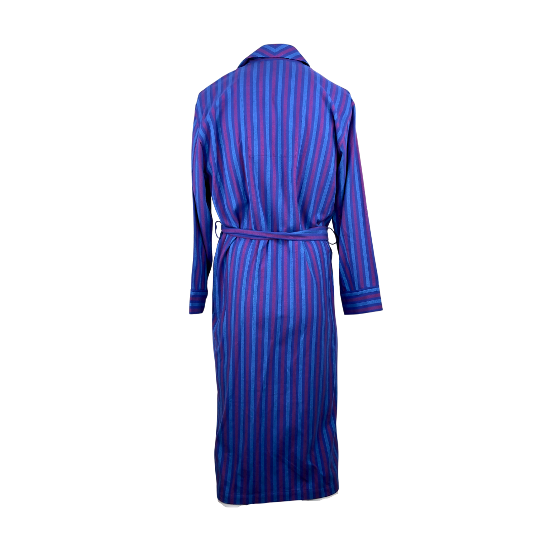British Boxers Two Piece Pajama Set in Purple and Blue Stripes