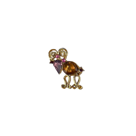 Tiny Aries Ram Brooch Purple