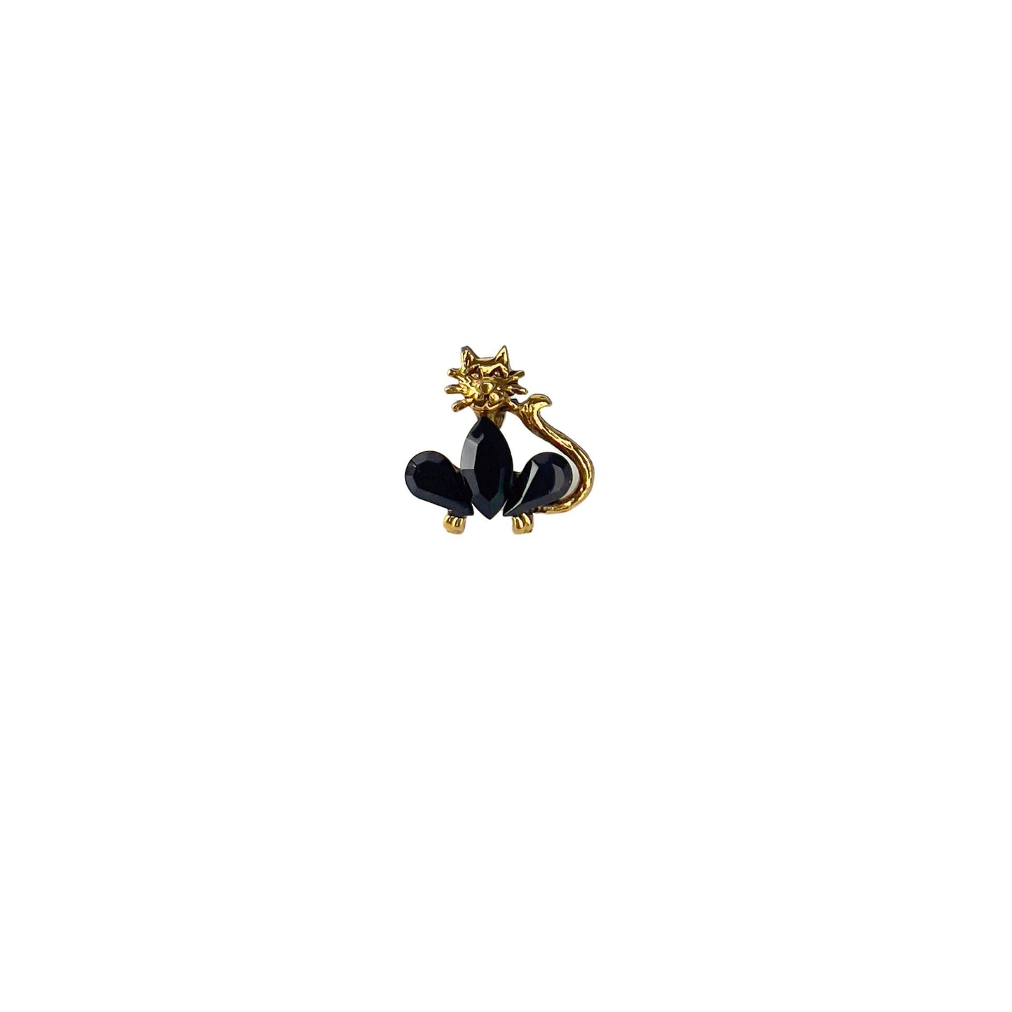 Tiny Black Cat Tack Pin Brooch