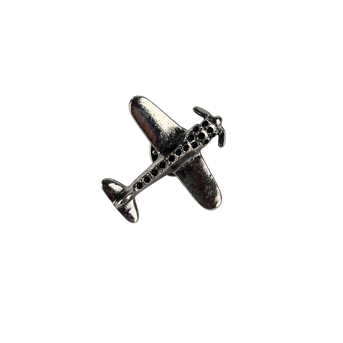 Tiny Silver Airplane Brooch