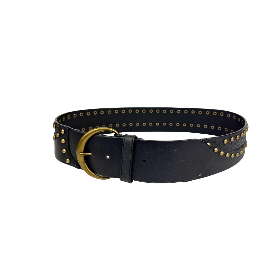 Bonded Leather Belt with Studs