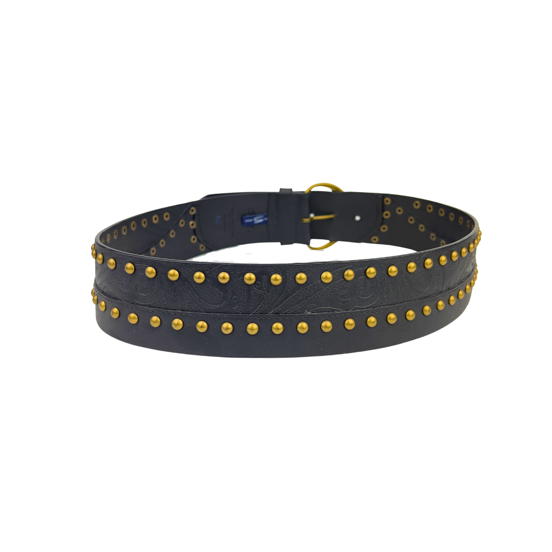 Bonded Leather Belt with Studs