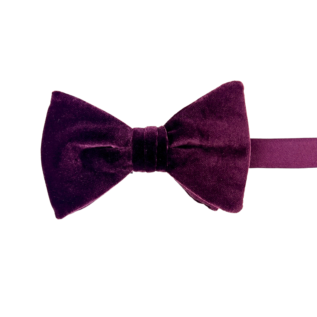 Burgundy Velvet Bow Tie