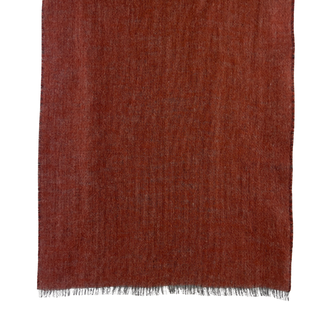 Burgundy Plaid Scarf with Orange Backside