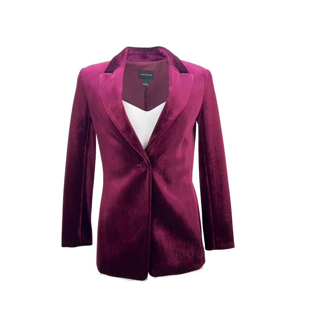 Burgundy Velvet Club Monaco Blazer