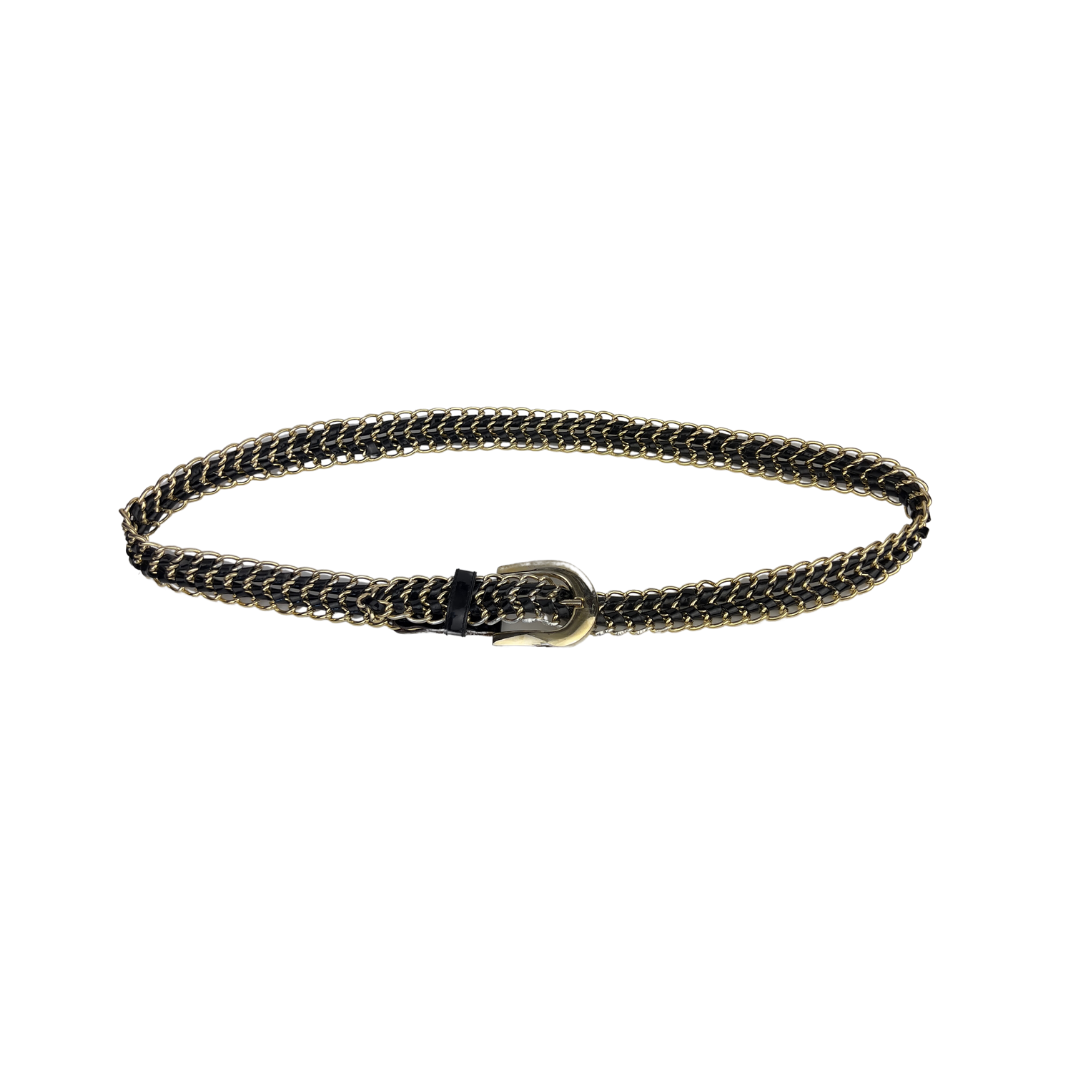 Gold Chain Belt with PVC Woven