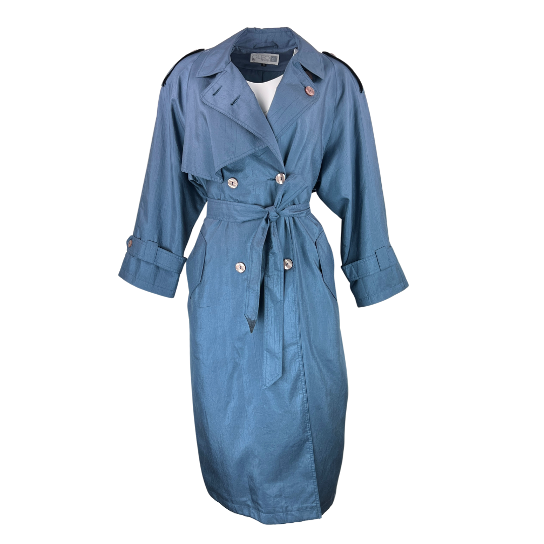 Cleo Petite Blue Trench Coat