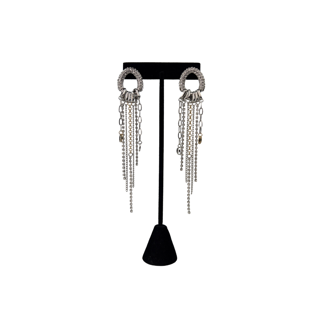 Crystal Link with Chains Earring