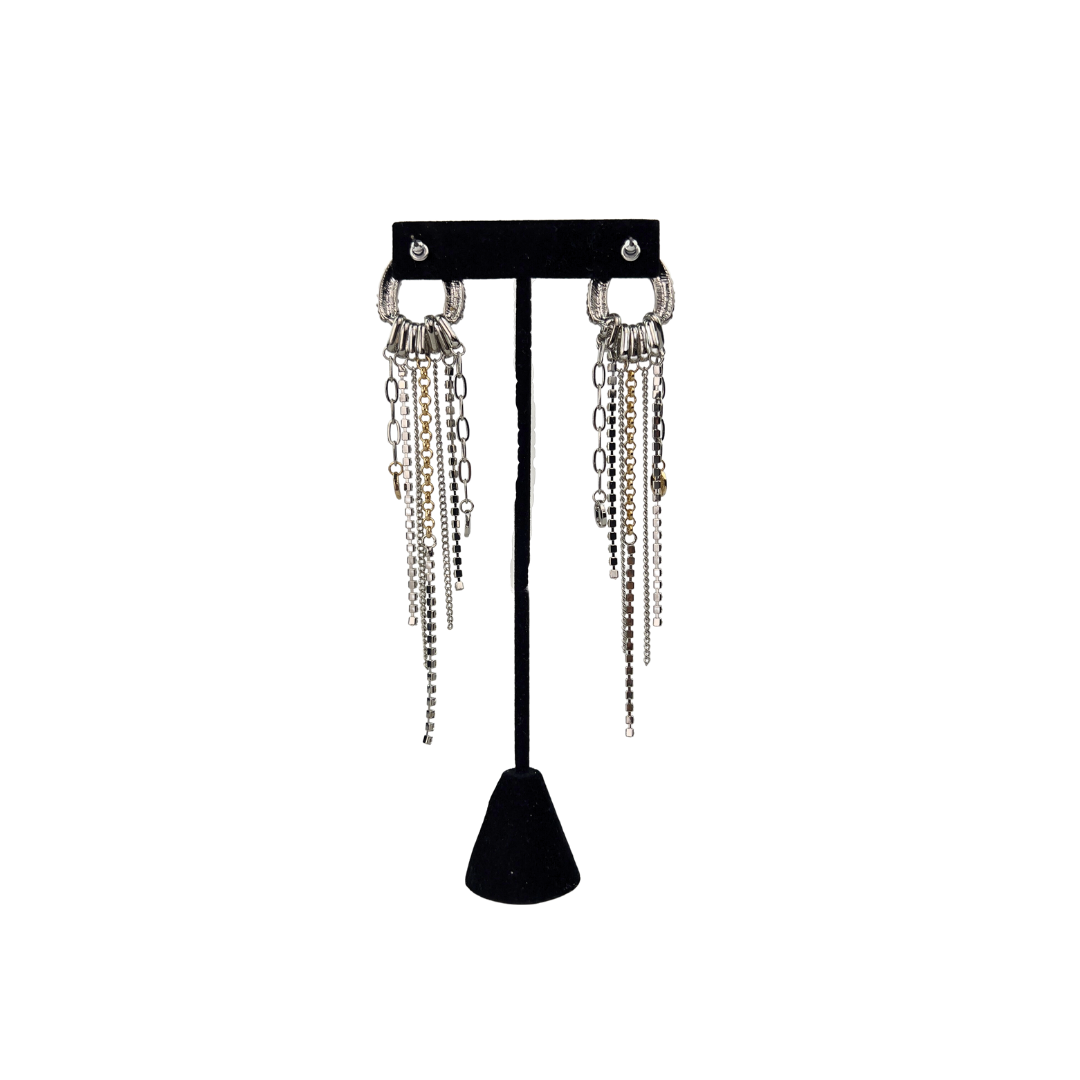 Crystal Link with Chains Earring
