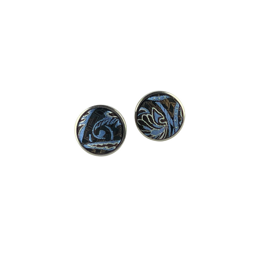 Blue and Black Jacquard Cufflinks