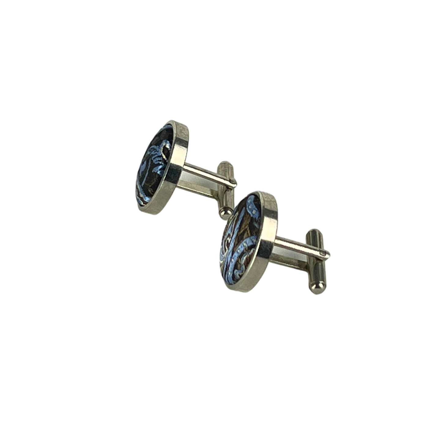 Blue and Black Jacquard Cufflinks