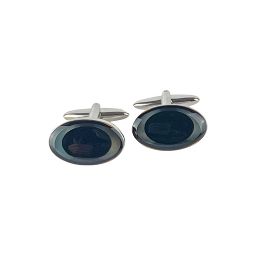 Oval Cufflinks with Enamel Eye