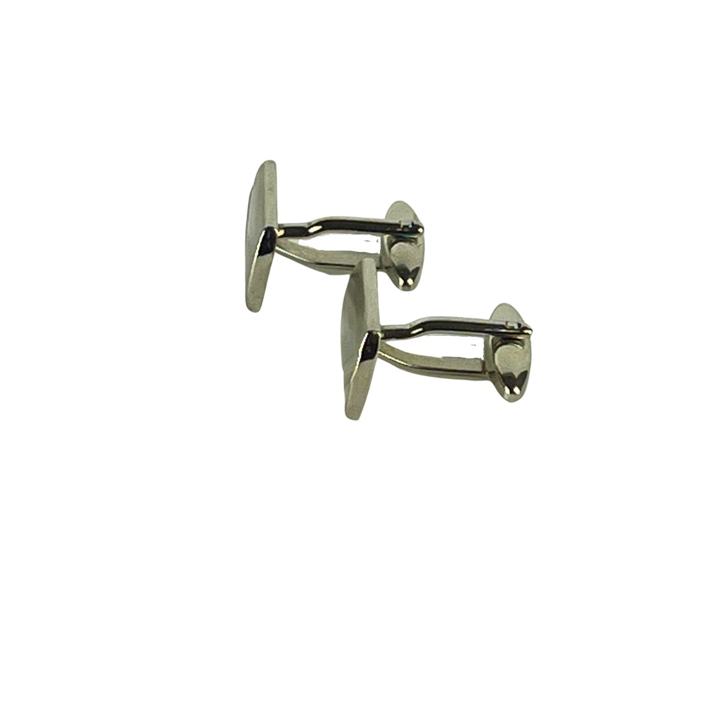 Rectangular Gunmetal Cufflinks with Diagonal Lines on Corner