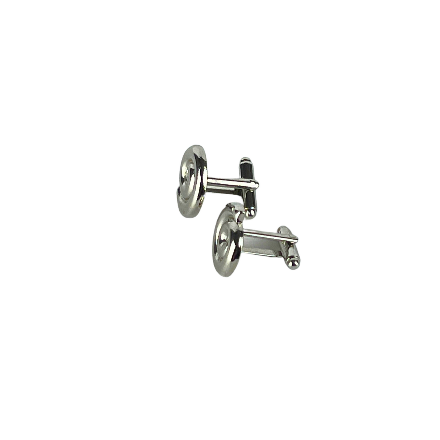 Silver Swirl Round Cufflinks