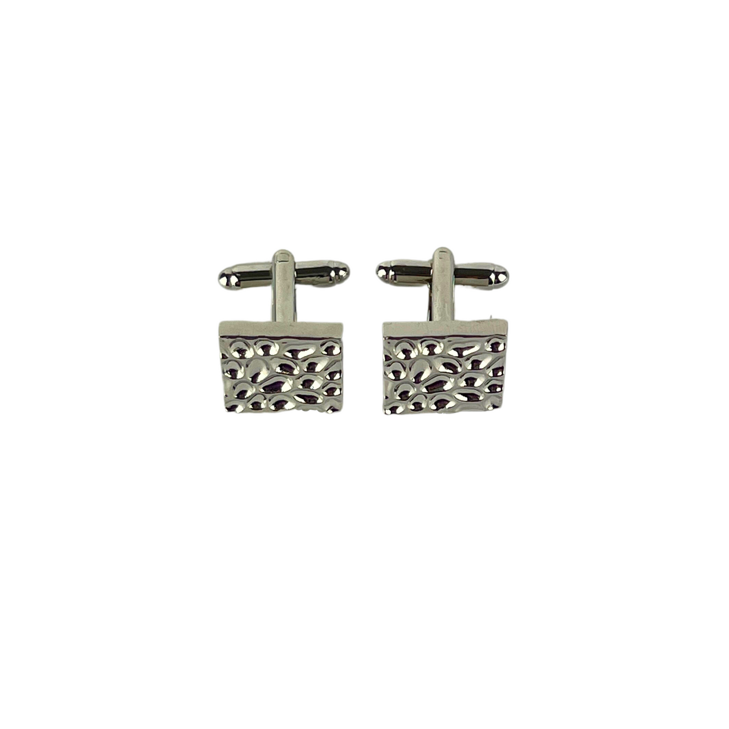 Square Silver Cufflinks with Impressions