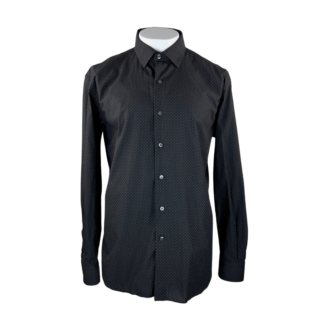 Cultura Black Dress Shirt with White Dots