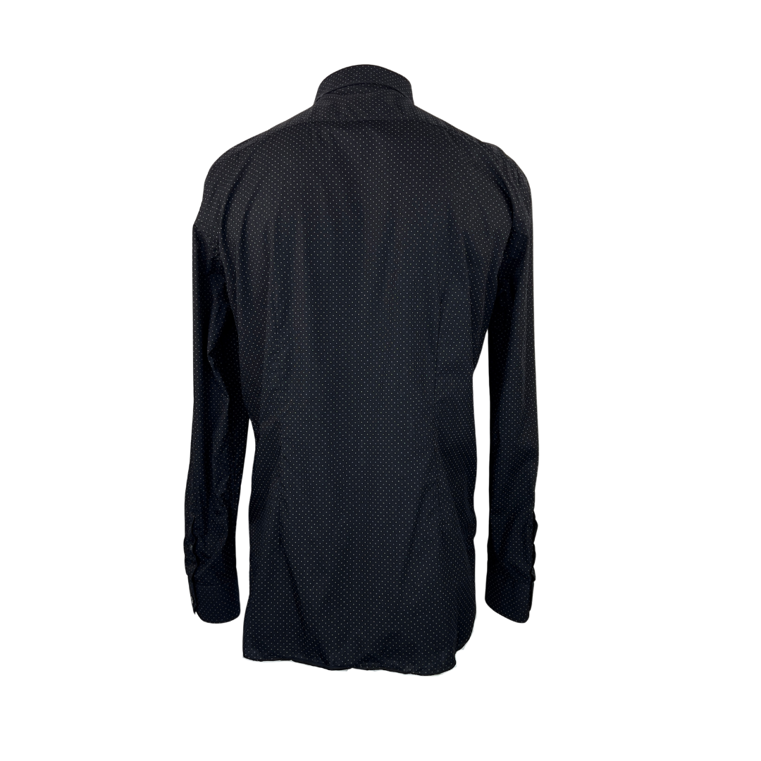 Cultura Black Dress Shirt with White Dots